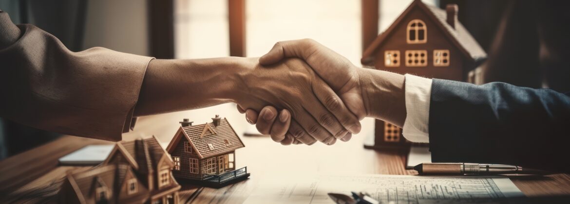 Buyer and title agent shaking hands